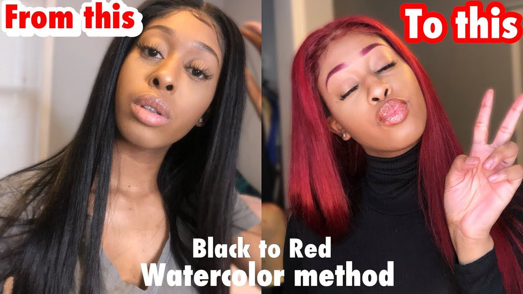 Hair finesse series: how to watercolor hair from black to red? Ft. Luvme Hair