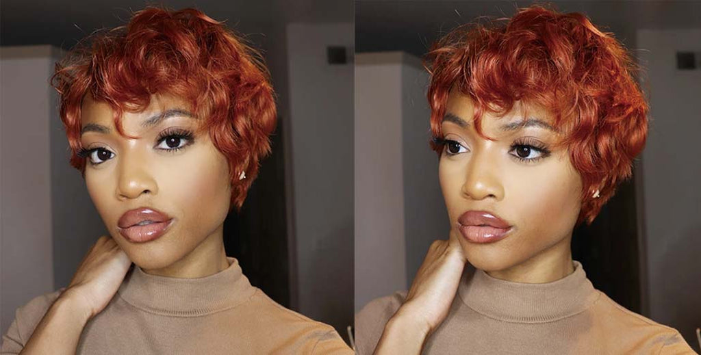 Pics of ginger orange pixie cut wig