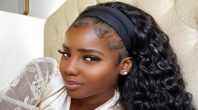 The photo of quick weave wig(loose wave headband wig)