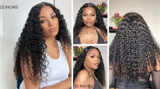 How long is a 20 inch deep wave wig-cover