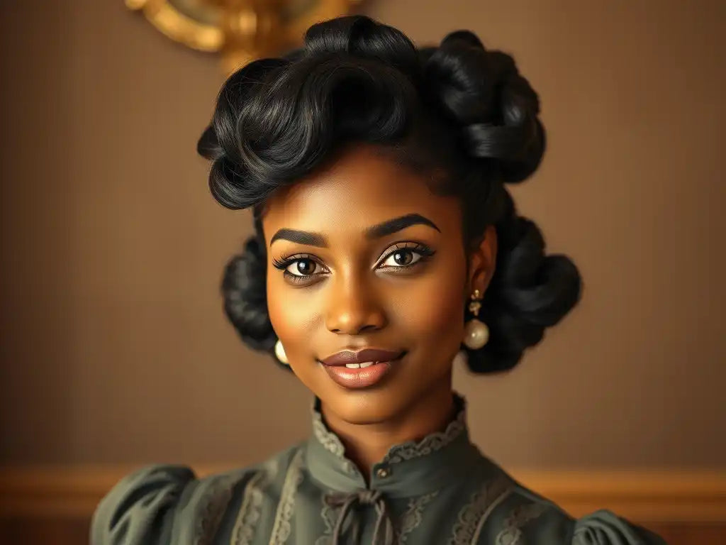 vintage look with victory roll