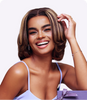 Blonde Highlight / Brown Highlight Short Layered Bob Wig Glueless 5x5 Closure Pre-Cut Lace Wig-26