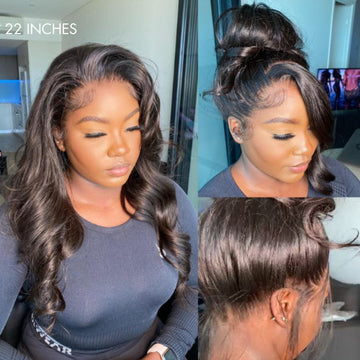 Luvme Hair Full Lace Classy Natural Black Body Wave / Straight Free Parting Half Up Half Down Wig Invisi Drawstring Cap-04