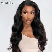Exclusive Discount | Natural Black Body Wave 13x4 Frontal HD Lace Glueless Side Part Long Wig 100% Human Hair | Large & Small Cap Size