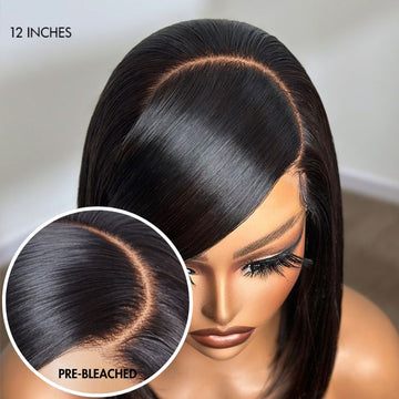 Special Deal | Swoop Bangs Breathable Cap Deep Left C Part Silky Straight Glueless 5x5 Closure Lace Wig-06