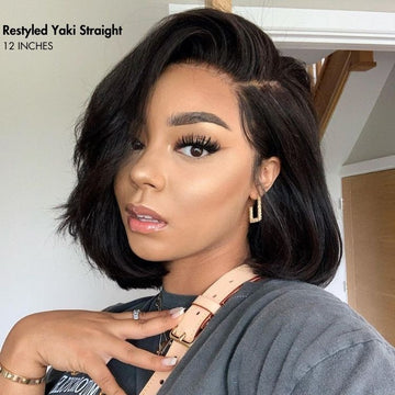 Weekly Special | Ultra Natural Glueless Minimalist HD Lace C Part Bob Wig 100% Human Hair-05