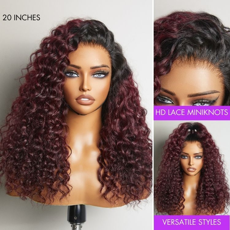 Luvme Hair 180% Density | Water Wave 13x4 Frontal HD Lace Glueless Free Part Long Curly Wig 100% Human Hair