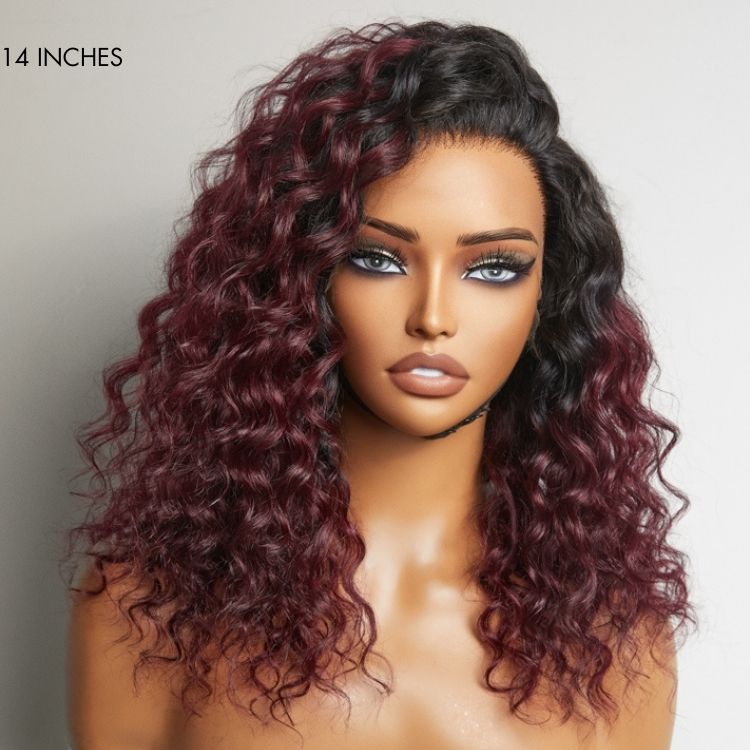 Luvme Hair 180% Density | Water Wave 13x4 Frontal HD Lace Glueless Free Part Long Curly Wig 100% Human Hair