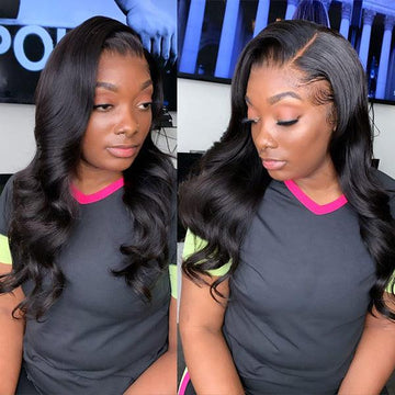 Exclusive Discount | Natural Black Body Wave 13x4 Frontal HD Lace Glueless Side Part Long Wig 100% Human Hair | Large & Small Cap Size