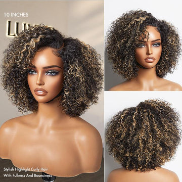 Exclusive Sale | Trendy Short Cut Curly Minimalist HD Lace Glueless Side Part Wig 100% Human Hair