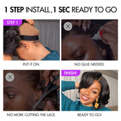 Exclusive Sale | 1 SEC INSTALL WIG | Elegant Boss Vibe Short Pixie Cut Natural Black / Ombre Brown Glueless Minimalist HD Lace Wig Pre Cut Lace-06