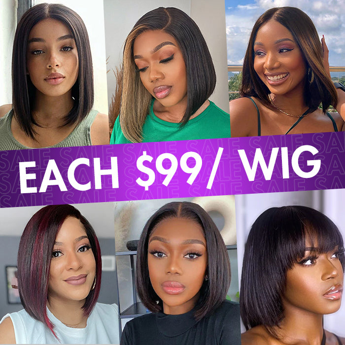 $99 Each | Final Deal | 6 Bob Wig Styles Available | Only 50 Left | No Code Needed