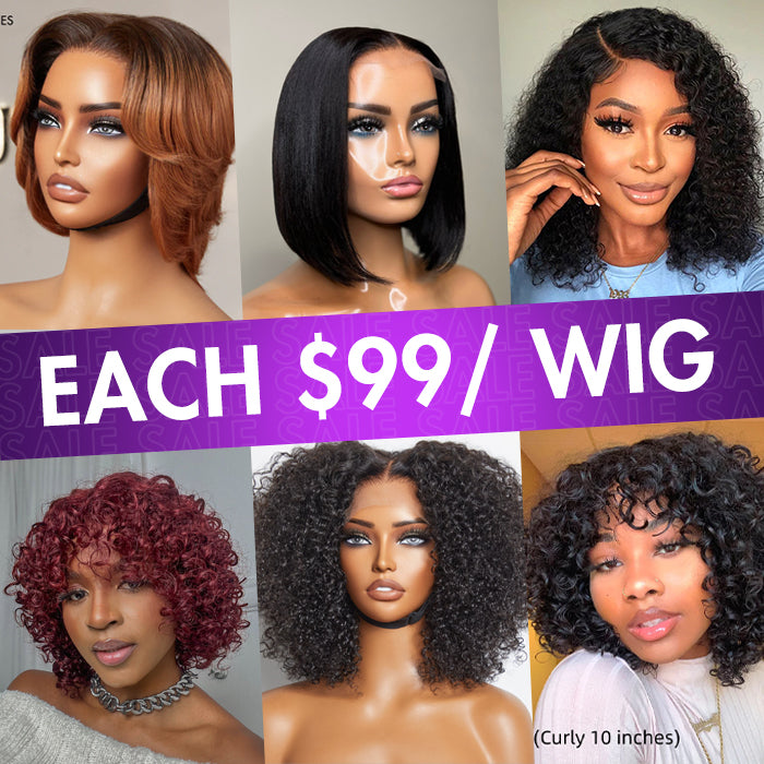$99 Each | Final Deal | Short Wigs | 6 Styles Available | Only 50 Left | No Code Needed