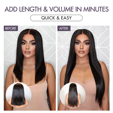 Exclusive Sale | Straight / Body Wave / Kinky Curly / Yaki Straight / Kinky Straight Clip in Hair Extensions Real Human Hair Pieces 135g 9pcs / 7pcs with Free Gift
