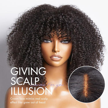 Exclusive Sale | Ready to Go Bouncy Jerry Curl Glueless Minimalist Lace Wig with Bangs