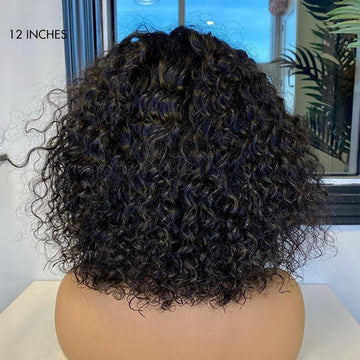 Exclusive Sale | Beginner Friendly Water Wave Minimalist Lace Glueless Short Wig with Bangs Breathable Cap