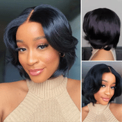 Subscribers Only | 1 SEC INSTALL WIG | Elegant Boss Vibe Short Pixie Cut Natural Black / Ombre Brown Glueless Minimalist HD Lace Wig Ready to Go