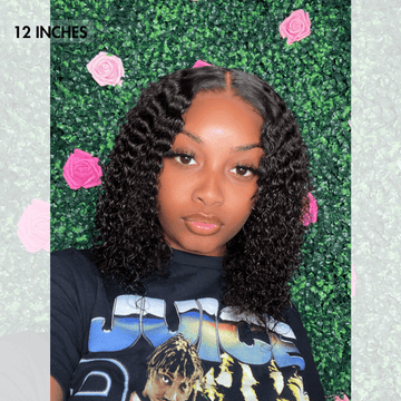 Glueless Short Deep Wave Bob 4x4 Closure Lace Wig 100% Human Hair