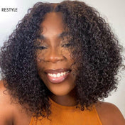 Curtain Bangs Jerry Curly Glueless Y-Shape HD Lace Wig
