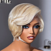 613 Blonde Pixie Cut Wig Glueless Minimalist HD Lace C Part Short Wig 100% Human Hair Pre-Cut Lace - LUVME GLUELESS™