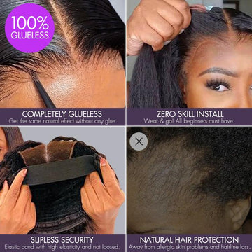 1 SEC INSTALL WIG | Ombre Brown Highlight Deep Curly Glueless 5x5 Closure Pre-Cut Lace Wig Breathable Cap