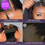 New Customers Only | Brown Highlight / Natural Black / Blonde Highlight Deep Curly Glueless 5x5 Closure Pre-Cut Lace Wig Breathable Cap-10