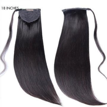 Display of 18-inch ponytail wig