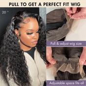 Exclusive Sale | 360 Lace Invisi Drawstring Super Natural Hairline Water Wave Free Part Human Hair Wig Pre-Cut Lace