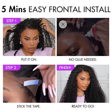 2 Steps to install 13x6 lace front wigs - put on in 5 mins without glue