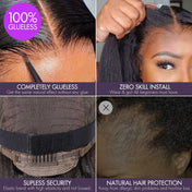 This curly lace front wig is 100% glueless and easy to install, protect your natural hair