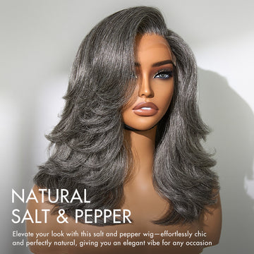 New Customers Only | Effortlessly Chic Layered Haircut Wavy Glueless HD Minimalist Lace Short Wig-15