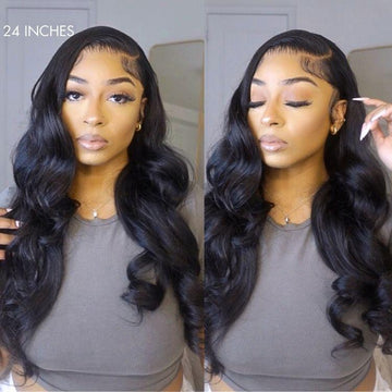 Exclusive Sale | 360 Lace Invisi Drawstring Super Natural Hairline Water Wave Free Part Human Hair Wig Pre-Cut Lace