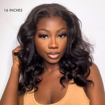 New Customers Only | 1 SEC INSTALL WIG | Gorgeous Natural Black Loose Wave 5x5 Closure Lace Glueless Short Wig 100% Human Hair | Large & Small Cap Size-07