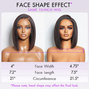 Glueless 13x4 Frontal Lace Ear to Ear Silky Straight C Part Bob Wig Pre-bleached