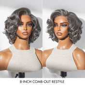 1 SEC INSTALL WIG | Mature Boss Brown Ombre Highlight / Natural Black / Salt and Pepper Loose Wave Glueless Minimalist HD Lace Wig