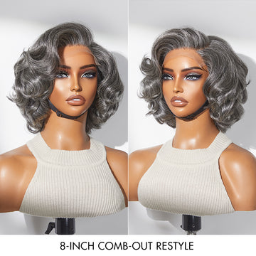 New Customers Only | 1 SEC INSTALL WIG | Mature Boss Brown Ombre Highlight / Natural Black / Salt and Pepper Loose Wave Glueless Minimalist HD Lace Wig-09