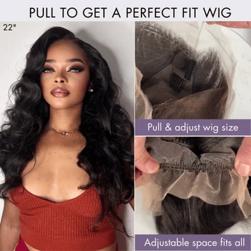 Luvme Hair Full Lace Classy Natural Black Body Wave / Straight Free Parting Half Up Half Down Wig Invisi Drawstring Cap-02