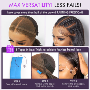 PreMax Wigs - Super Natural Hairline Deep Wave Ear-to-ear 13x6 Frontal HD Lace Long Curly Wig