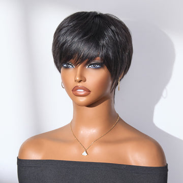 VIP ONLY | Throw On & Go Short Cut with Bangs Ultra Comfort Cotton Cap Glueless Wig Hair Loss Friendly - US Only-06