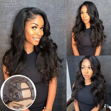 Exclusive Sale | Body Wave / Straight / Kinky / Deep Wave Human Hair U Part Wig-01