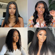 New Customers Only | Body Wave / Straight / Kinky / Deep Wave Human Hair U Part Wig-10