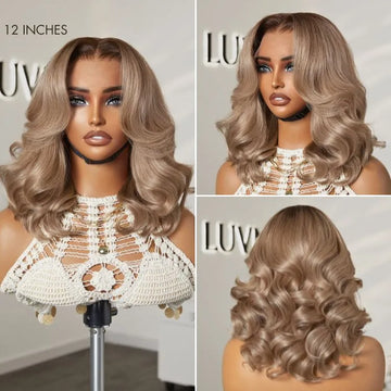 Ash Blonde Loose Body Wave 5x5 Closure Lace Glueless Wig Breathable Cap-15
