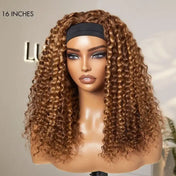 New Customers Only | Black / Brown Highlight Deep Wave Headband Wig (Get Free Trendy Headbands)-13