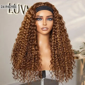 Exclusive Sale | Black / Brown Highlight Deep Wave Headband Wig (Get Free Trendy Headbands)-13