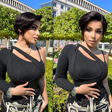 New Customers Only | Affordable Pixie Cut Minimalist HD Lace Glueless Wig Pre-Cut Lace-01