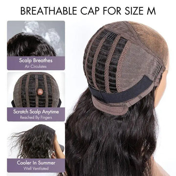 The breathable cap structure of Blonde highlights body wave 5x5 HD lace closure wig