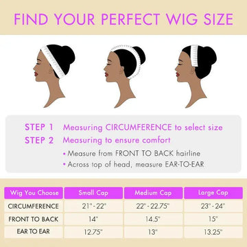 Cap size guide of blonde highlight body wave wig