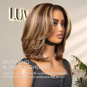 Blonde Highlight Short Layered Bob Wig Glueless 5x5 Closure Pre-Cut Lace Wig All Head Sizes Fit Cap-02