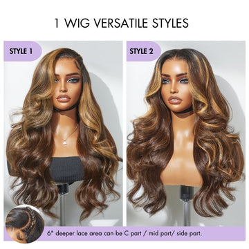 Luvme Hair PartingMax Glueless Wig Blonde Highlight Loose Body Wave 7x6 Closure HD Lace Human Hair Wig Pre-Cut Lace-07