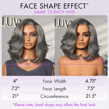 48H Delivery | Boss Vibe Salt & Pepper Layered Bob / Body Wave Glueless Pre-Cut Minimalist Lace Grey Wig - US Only-15